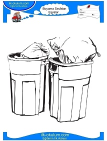 Çocuklar İçin Çöp-Kutusu Boyama Sayfaları 